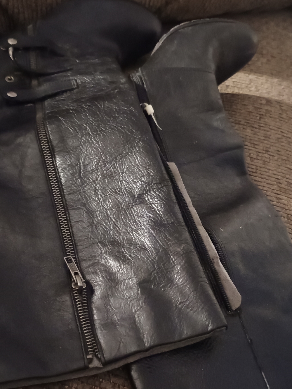Women Black Leather Zip-Front Jacket (285) 9
